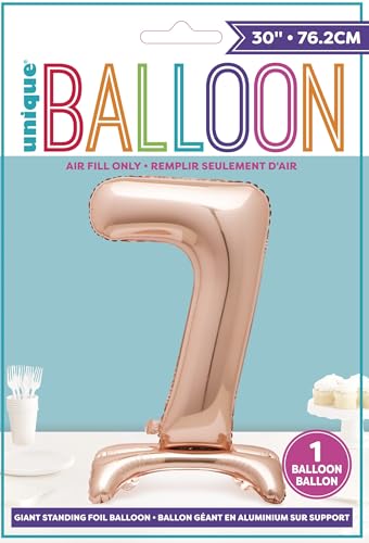 Rose Gold Foil Number 7 Balloon (76cm) - Elegant Milestone Party Decor