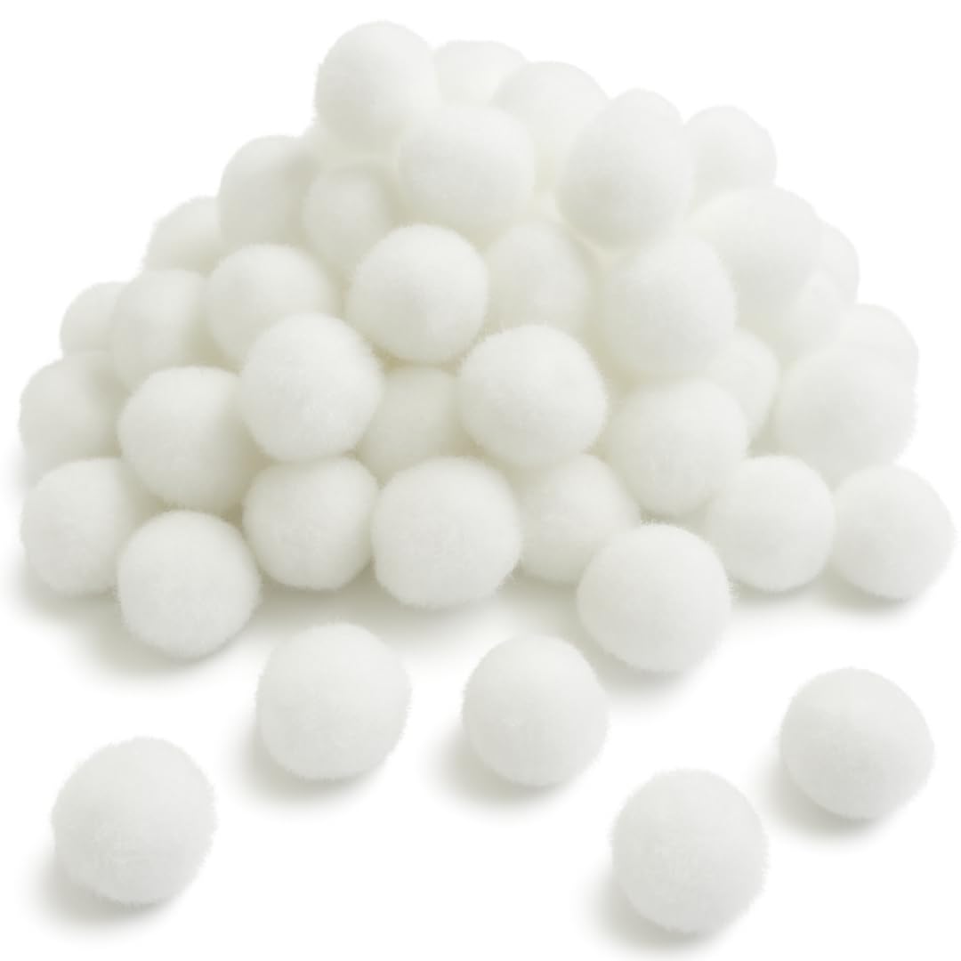 Springboard Supplies White Pom Poms Pack of 80 - Fine Motor Skill Development | Sensory Play 1
