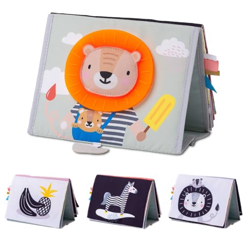 Taf Toys Savannah Tummy Time Book - Double-Sided Sensory Play for Newborns & Babies (0-3 Months+)