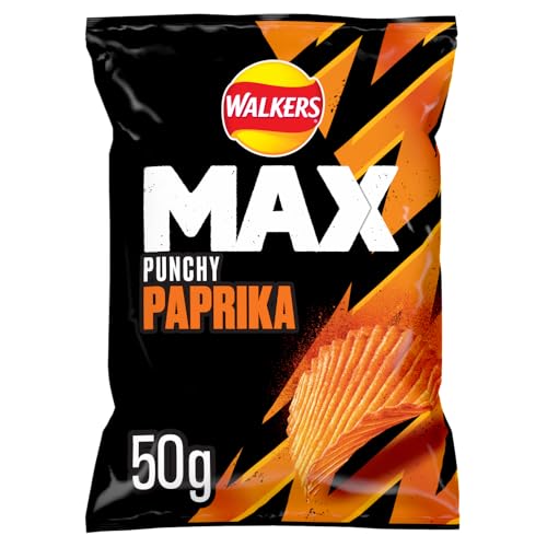 Walkers Max Punchy Paprika Crisps 50g (Pack of 24)