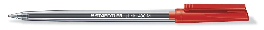 STAEDTLER Stick 430 Ballpoint Pen - Medium Point, Assorted Ink, Pack of 6
