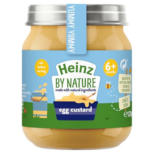 Heinz By Nature Egg Custard Baby Food Jar 6x120g - Gluten Free, No Artificial Additives