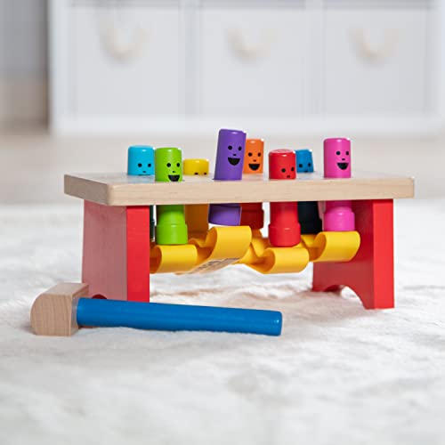 Melissa & Doug Deluxe Pounding Bench - Wooden Motor Skills Toy for Toddlers 2+ 10