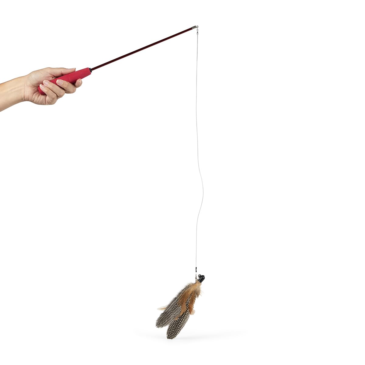 Petface Retractable Feather and Bell Wand Cat Toy - Interactive Teaser | Portable