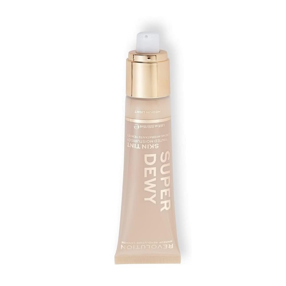 Makeup Revolution Superdewy Tinted Moisturiser - Light Coverage, Dewy Finish, Hydrating, Antioxidant, Medium Light 3