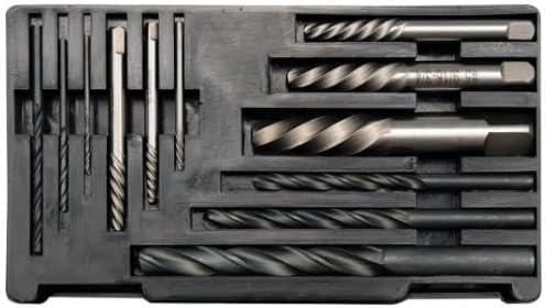 Yato YT-0591 Screw Extractor Set 12pcs - M3 to M24 with Drill Bits in Plastic Case