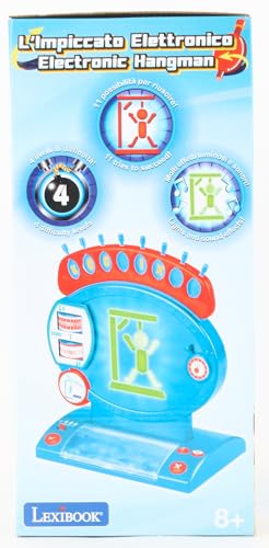 Lexibook JG800 Electronic Hangman Board Game, 2-Player Spelling Challenge with Light and Sound Effects, Blue/Red 15