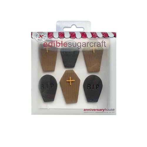 Anniversary House - Halloween Edible Fondant Cake Toppers with Coffins and Tombstones 3