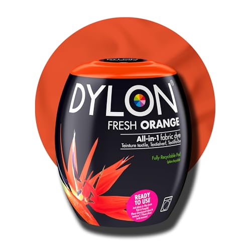 DYLON Washing Machine Fabric Dye Pod for Clothes & Soft Furnishings – Fresh Orange, 350g
