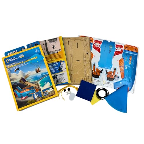 National Geographic Build Your Own Parachute Launcher - Educational STEM Building Kit for Kids 5+ 7
