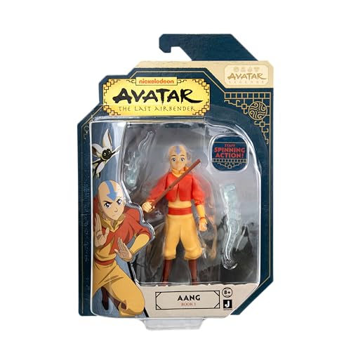 Jazwares Avatar: The Last Airbender Aang (Book One) 4.5-Inch Action Figure | 14 Points of Articulation