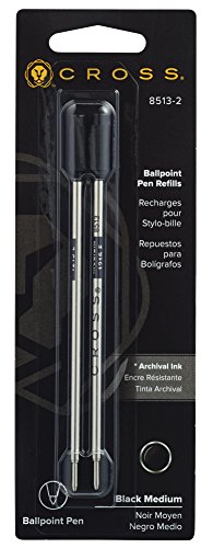 Cross Ballpoint Refill - Medium Black Ink (8513-2), 2 per Card