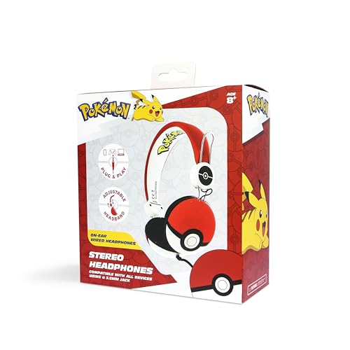 OTL Technologies Pokemon Poke Ball Wired Headphones (PK0445-stickerless)