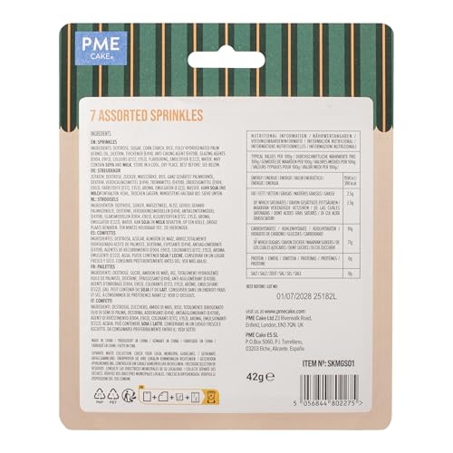 PME Cake Assorted Metallic Sprinkles - Pack of 7 Sachets | Edible Decorations for Baking | 42g 3