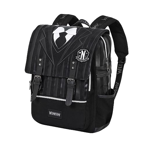 Wednesday Retro-Inspired Oxford Backpack, Black (06009)