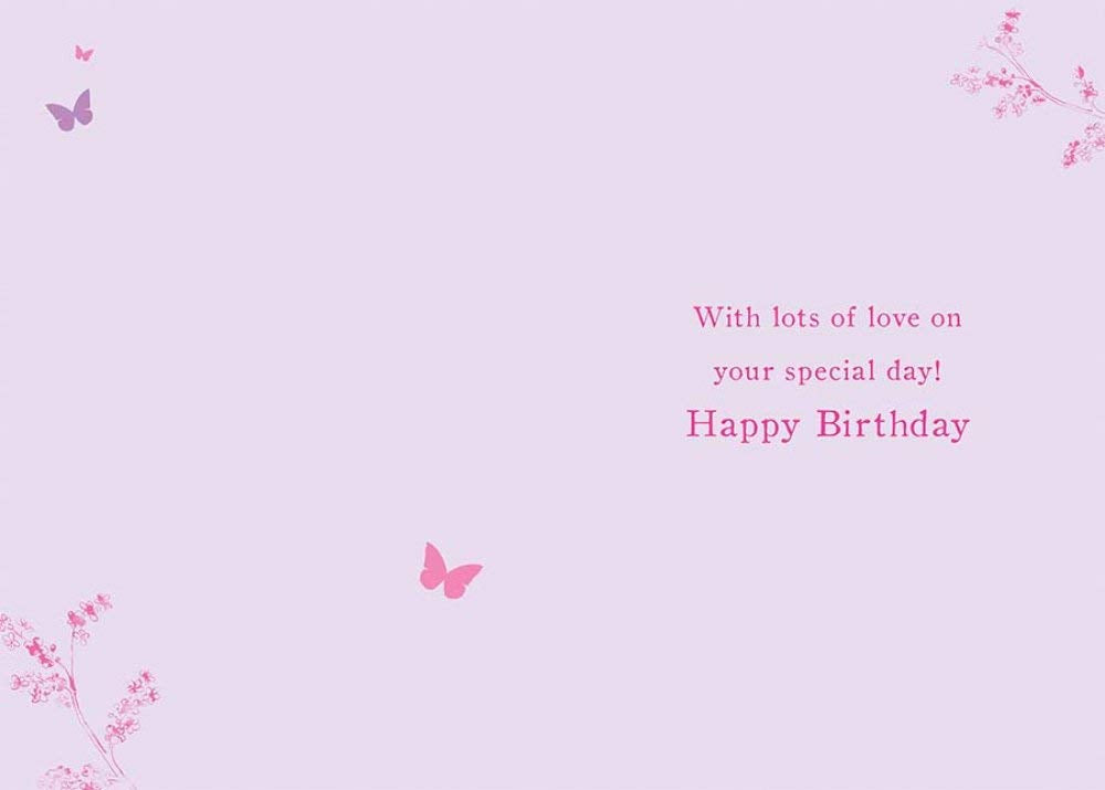 Piccadilly Greetings Traditional Birthday Card for Nana | Pink | 7 x 5 Inches