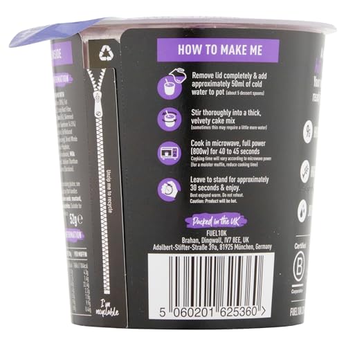 FUEL10K Double Chocolate Oat Muffin Protein Snack Pot, 52g
