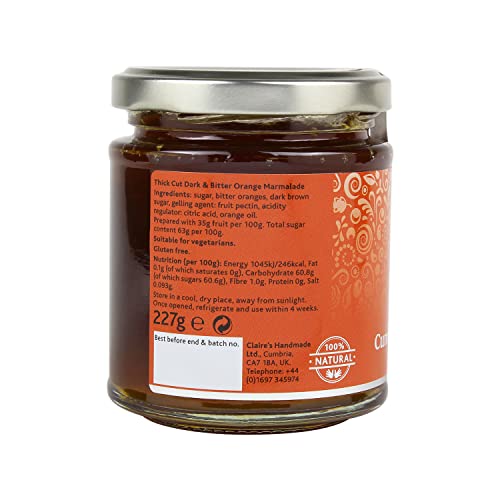 Claire's Handmade Thick Cut Cumberland Marmalade - Bitter Orange & Dark Brown Sugar | 227g