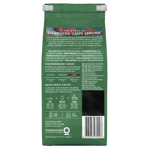 STARBUCKS - Caffè Verona Dark Roast Ground Coffee 200g (Pack of 6) 7