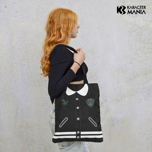 Wednesday Varsity Shopping Bag, Black (06143)