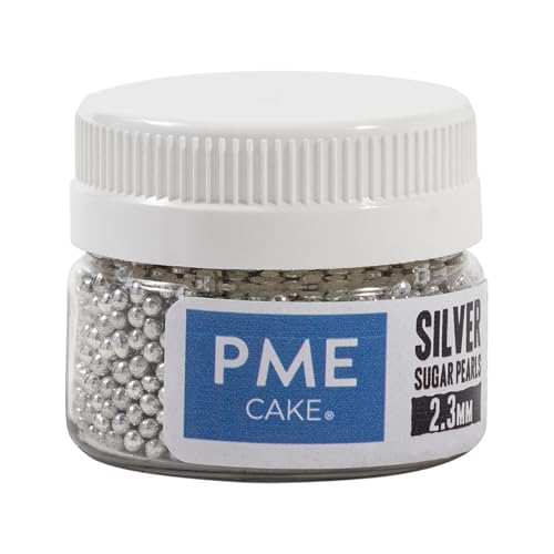 PME - Silver Sugar Pearls Edible Cake Decorations (25g, 2.3mm)