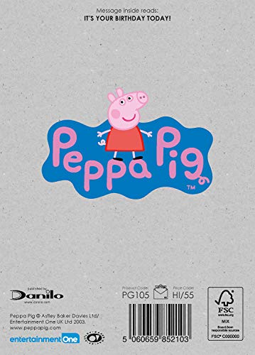 Danilo Promotions Peppa Pig Age 1 Birthday Card - FSC Certified Paper | 7x6 inch 4