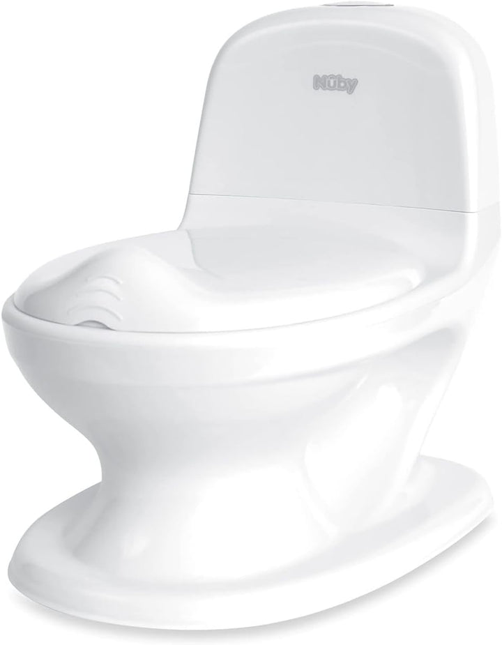 Nuby My Real Mini Size Toilet with Lid and Flush Sound - Realistic Potty Training Toilet for Toddlers