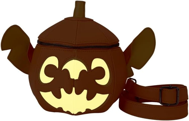 Loungefly Stitch Pumpkin Head Figural Glow Crossbody Bag (LF-WDTB3046)