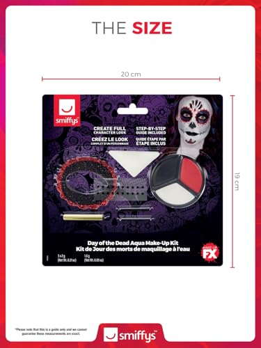 Smiffys Day of the Dead Make-Up FX Kit with Face Paints, Stickers & Applicators (44226)