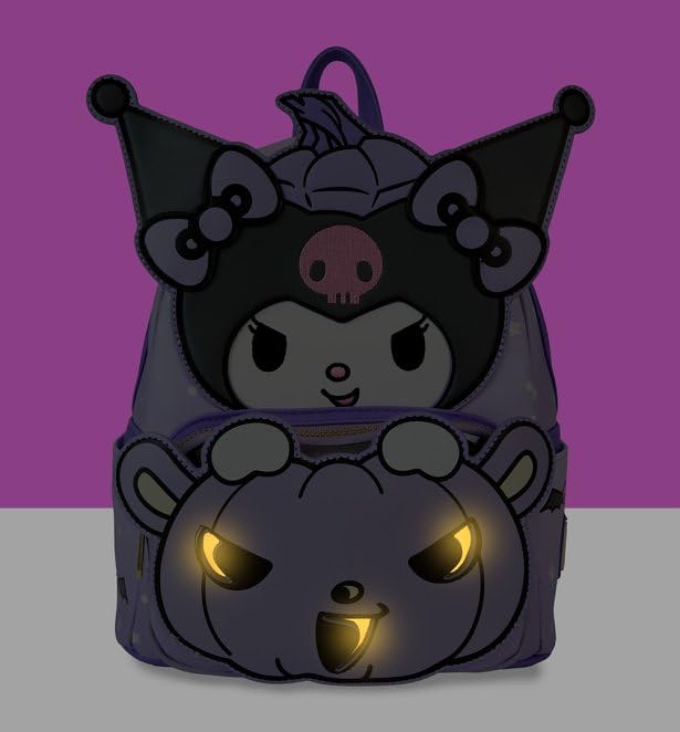 Loungefly Sanrio Kuromi Pumpkin Glow Mini Backpack (Multi, Mini)