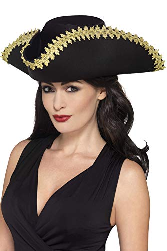 Smiffys Pirate Hat - Black (44666) for Adults