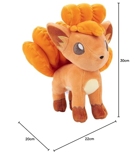 Pokémon Vulpix 8-Inch Plush - Authentic Fire-Type Pokémon Plush for Kids Ages 2+