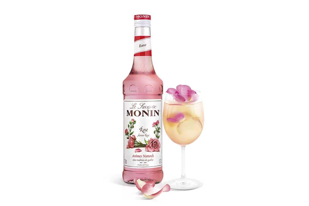 Monin Premium Rose Syrup - Floral Flavor | 700ml Glass Bottle 2
