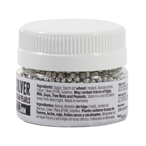 PME - Silver Sugar Pearls Edible Cake Decorations (25g, 2.3mm)