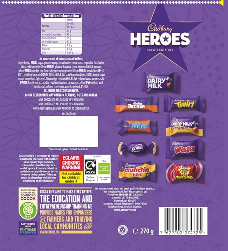 Cadbury Heroes Assorted Miniature Chocolates - 270g Sharing Pouch