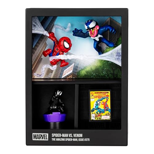 FANDROP MV02 Spider-Man VS. Venom - Displayable Diorama with Collectible Artifacts & Scene Marker, 4 Marvel Figures to Collect 5