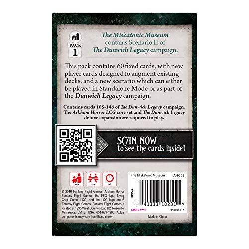 Fantasy Flight Games Arkham Horror: The Card Game The Miskatonic Museum Mythos Pack Expansion