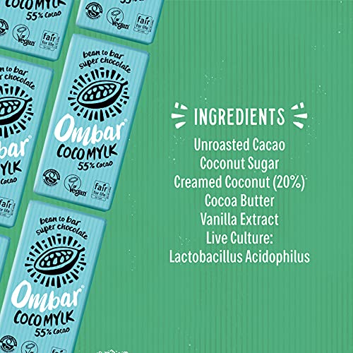 Ombar Coco M"lk 55% Cacao Vegan Chocolate Bar (70g x 10) - Organic Dairy-Free Treat
