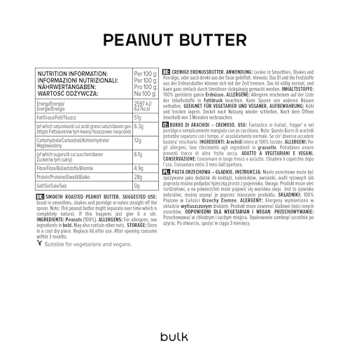 Bulk - Natural Roasted Peanut Butter Tub, Smooth, 1 kg 9