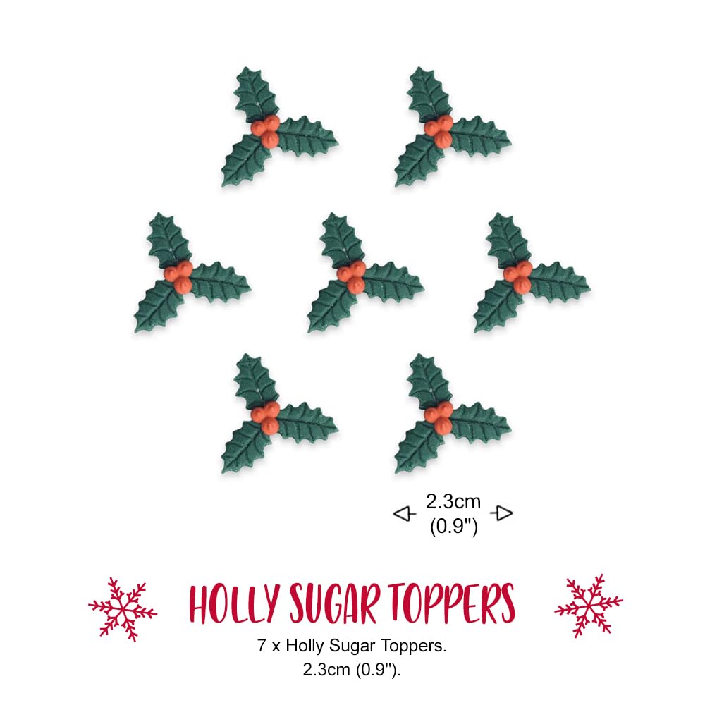 Anniversary House - Christmas Holly Edible Cake Toppers Sugarcraft Decorations