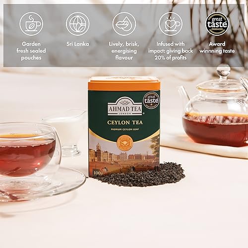 Ahmad Tea English Scene Caddy - 100g Loose Leaf Ceylon Black Tea