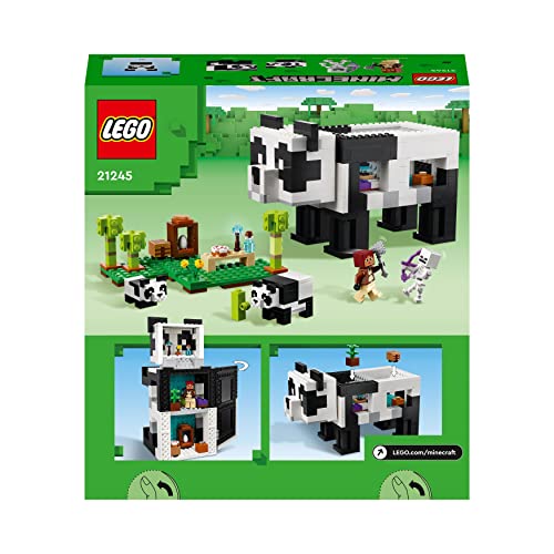 LEGO 21245 Minecraft The Panda Haven Set - 3-Floor Movable Panda House Playset for Kids 8+ 18