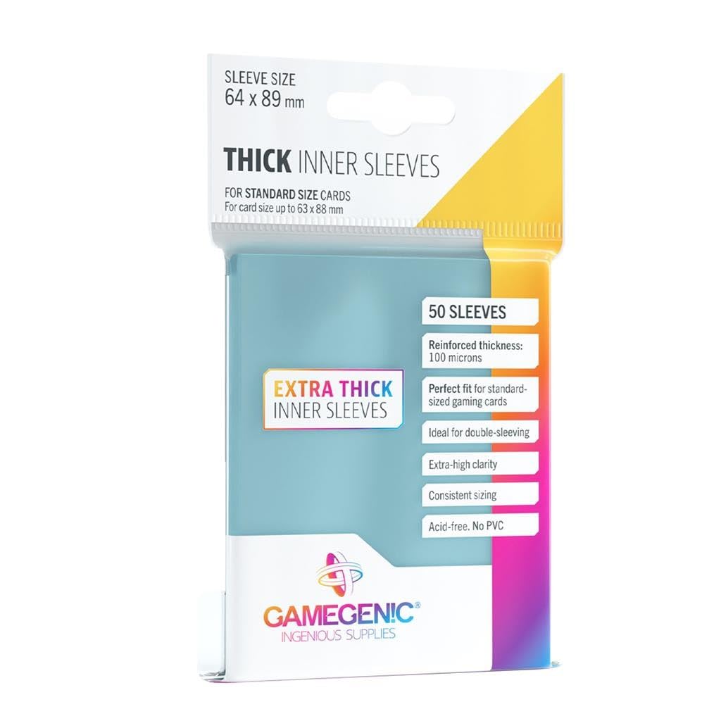 Gamegenic Thick Inner Sleeves - 100 Micron Protection | Double-Sleeving Compatible | 50 Count 2
