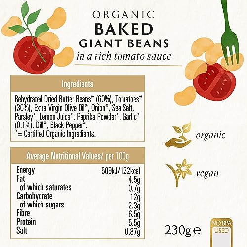 Biona Organic Vegan Giant Beans in Rich Tomato Sauce 230g (Pack of 6) 3