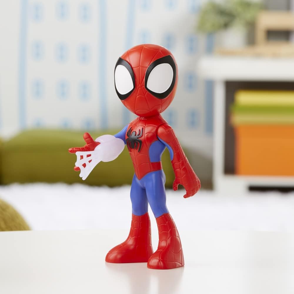 Hasbro Marvel Spidey and His Amazing Friends Supersized Spidey Action Figure - 9 Inch Poseable Toy with Web Accessory 2