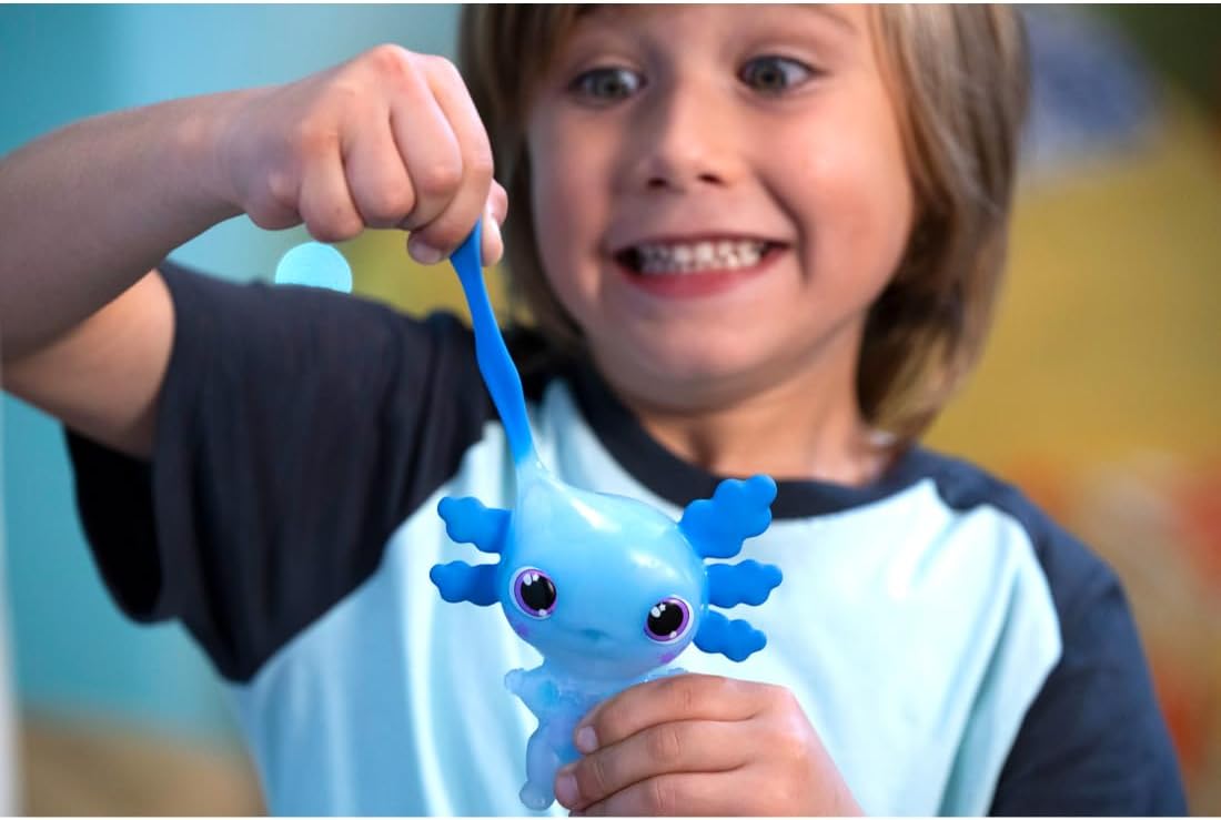 Let's Glo Axolotl - Blue Light-Up Interactive Electronic Pet Toy 2