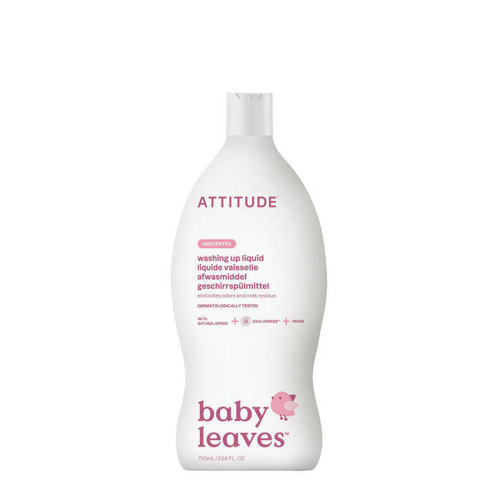 ATTITUDE Baby Washing Up Liquid - EWG Verified, No Added Dyes or Fragrances