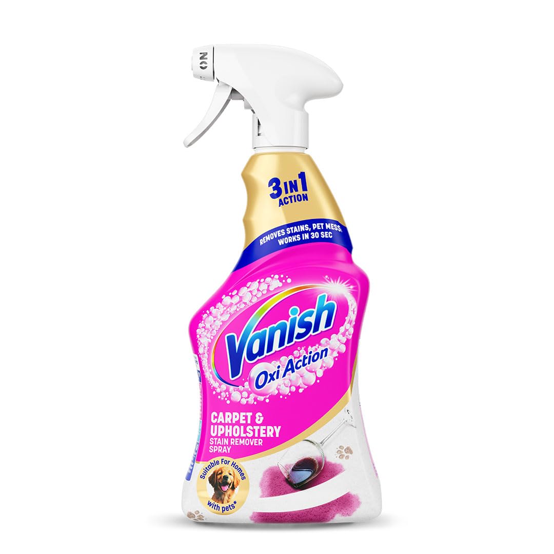 Vanish Gold Oxi Action Upholstery & Carpet Cleaner Stain Remover Spray - 30 Second Stain Removal, Pet Mess Cleaning, 500ml 1
