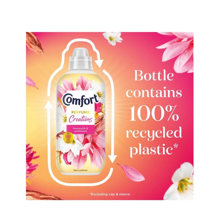 Comfort Creations Honeysuckle Liquid Fabric Softener - 780ml | 26 Washes | Long-Lasting Freshness 2