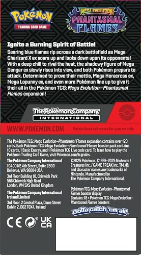 Pokémon Brand Mega Evolution—Phantasmal Flames Booster Display | 18 Packs | English Language